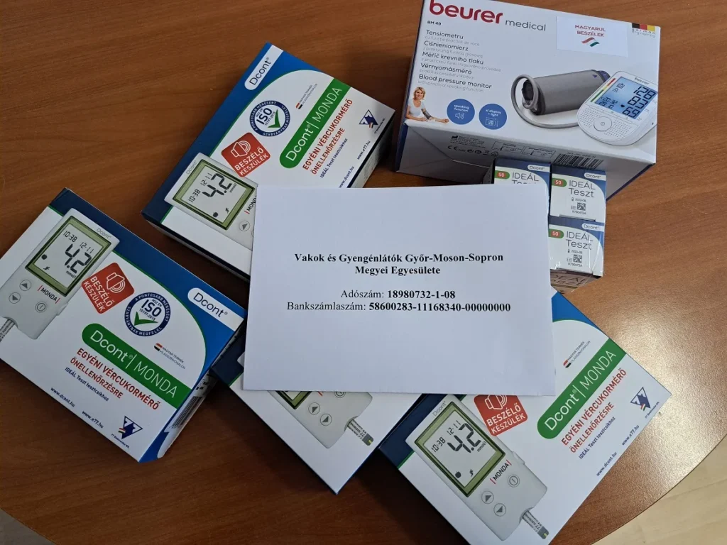 Győri Vakok és Gyengénlátók Egyesülete átadás